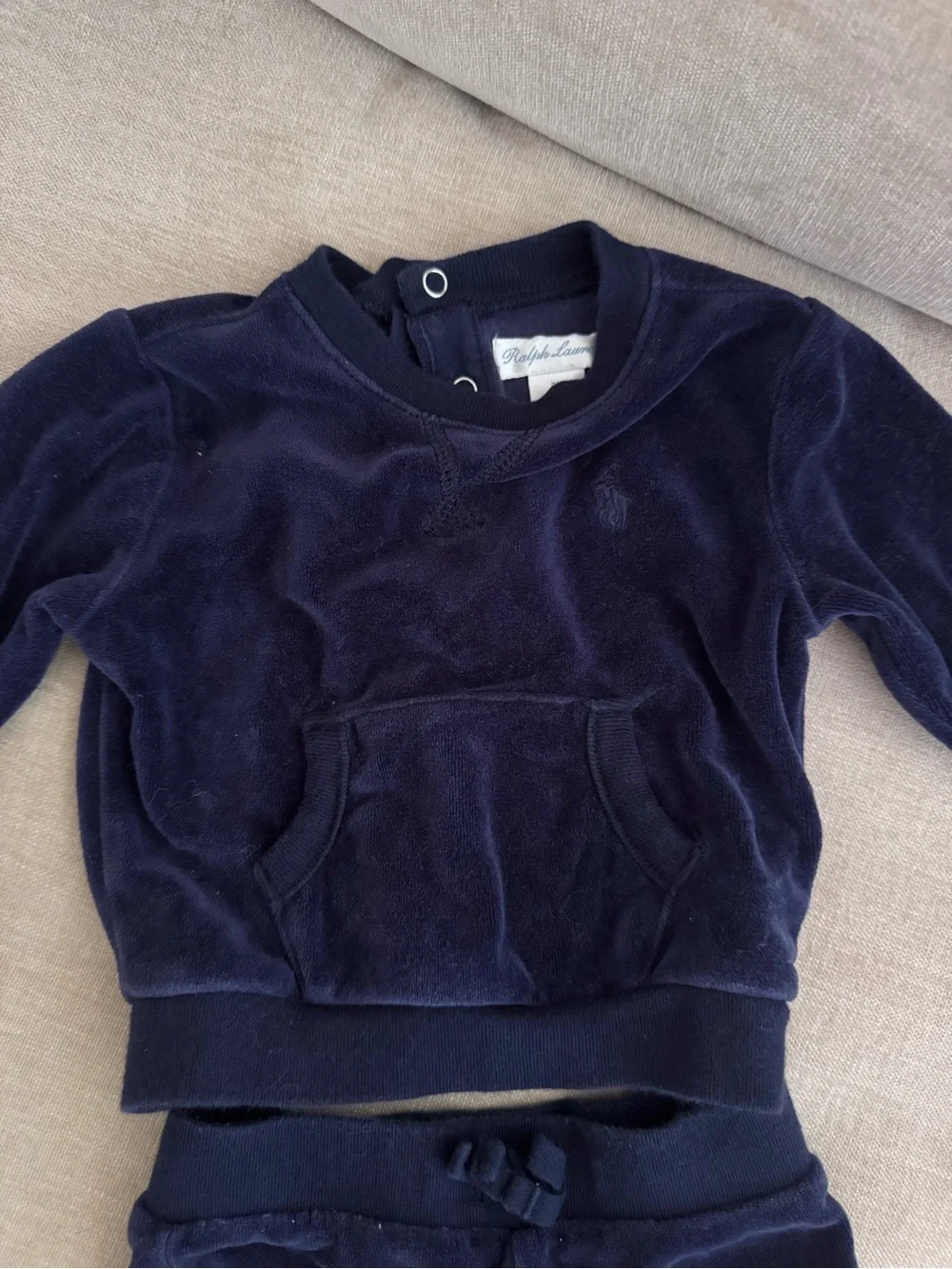 Ralph Lauren Navy Velour Two-Piece Set